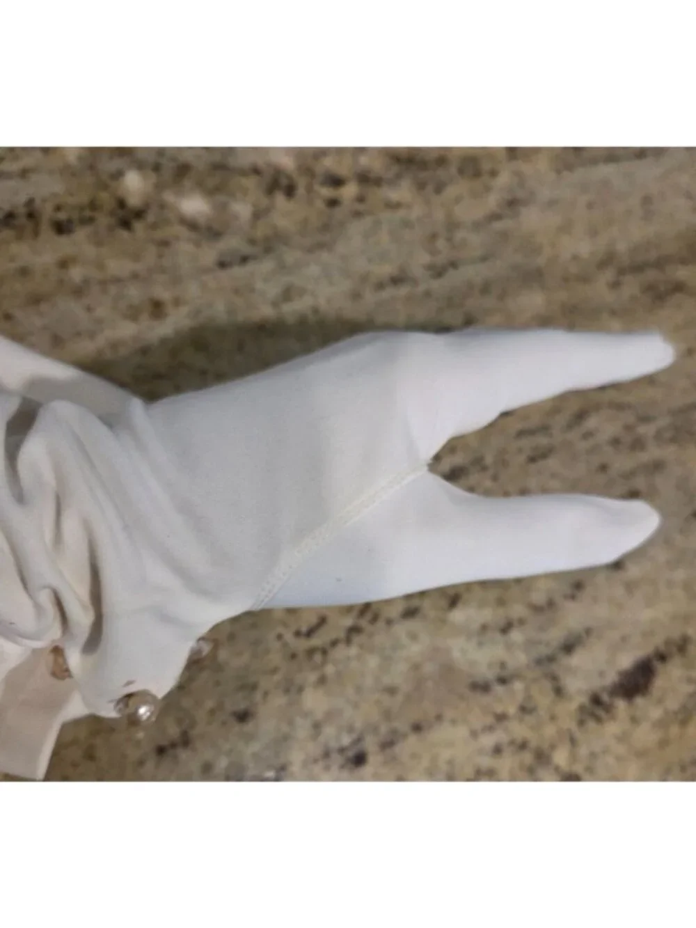 New! Vintage Sz S Off-White Formal Stretch Nylon Opera Gloves 23